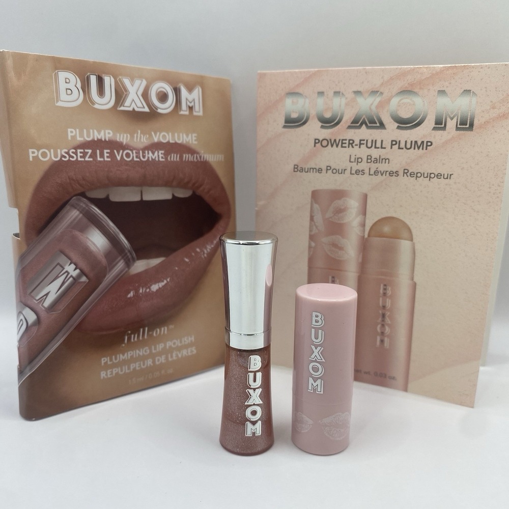 Buxom Power-Full Plump Lip Balm Big O & Celeste Plumping Lip Polish 2pc Mini Set